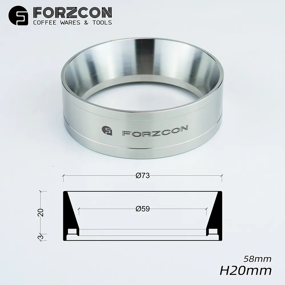 FORZCON Coffee Dosing Funnel, Espresso Dosing Funnel, stainless steel Coffee Dosing Ring Compatible with All 58mm and 54mm Espresso Portafilter